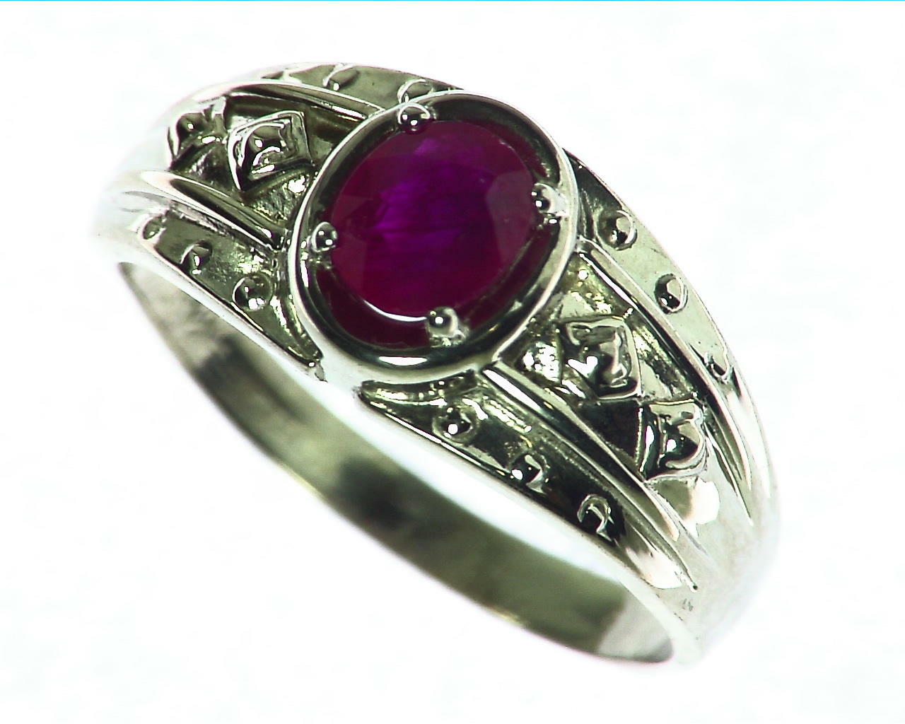 Ruby natural genuine gemstone Sterling Silver Ring.