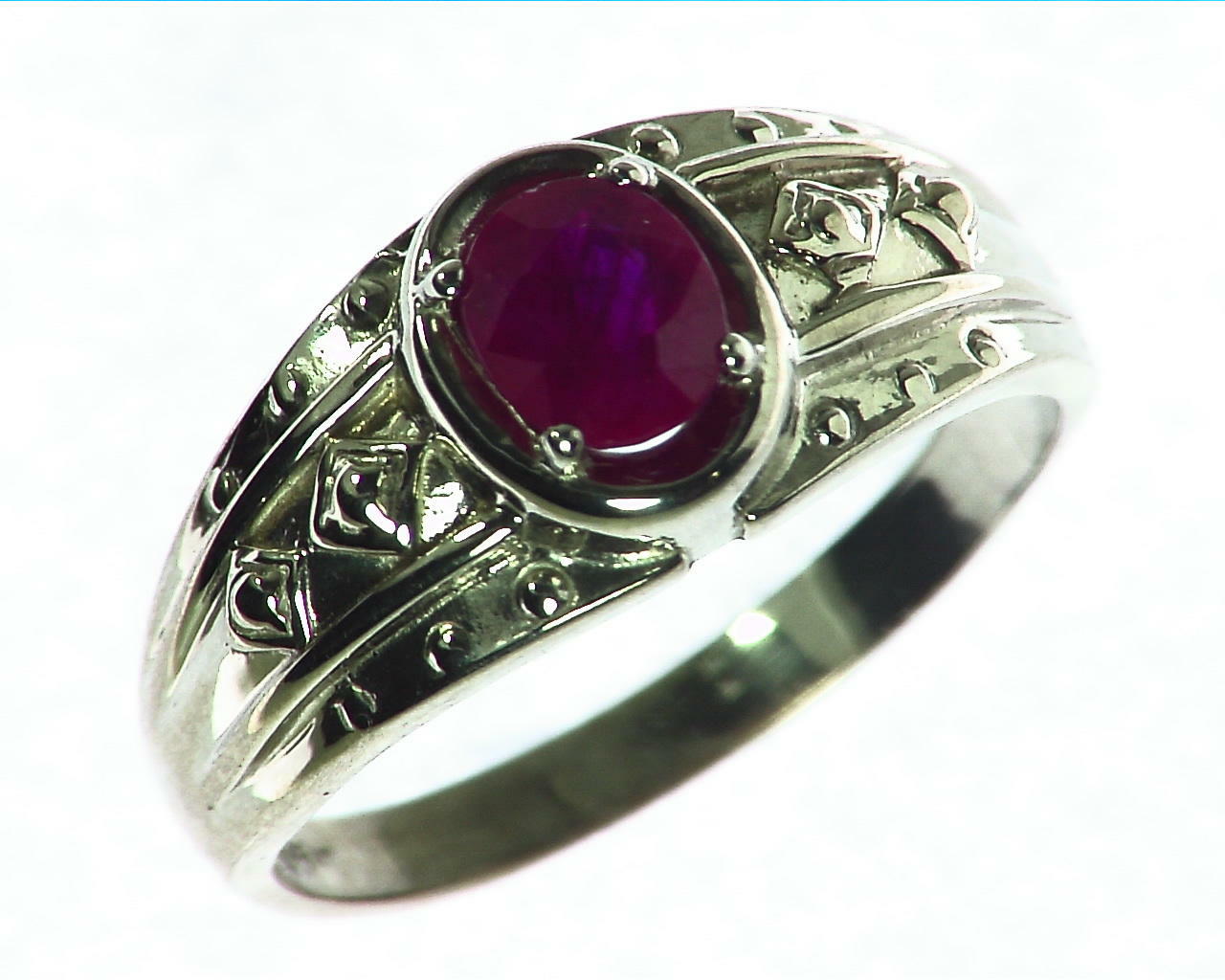 Ruby natural genuine gemstone Sterling Silver Ring.