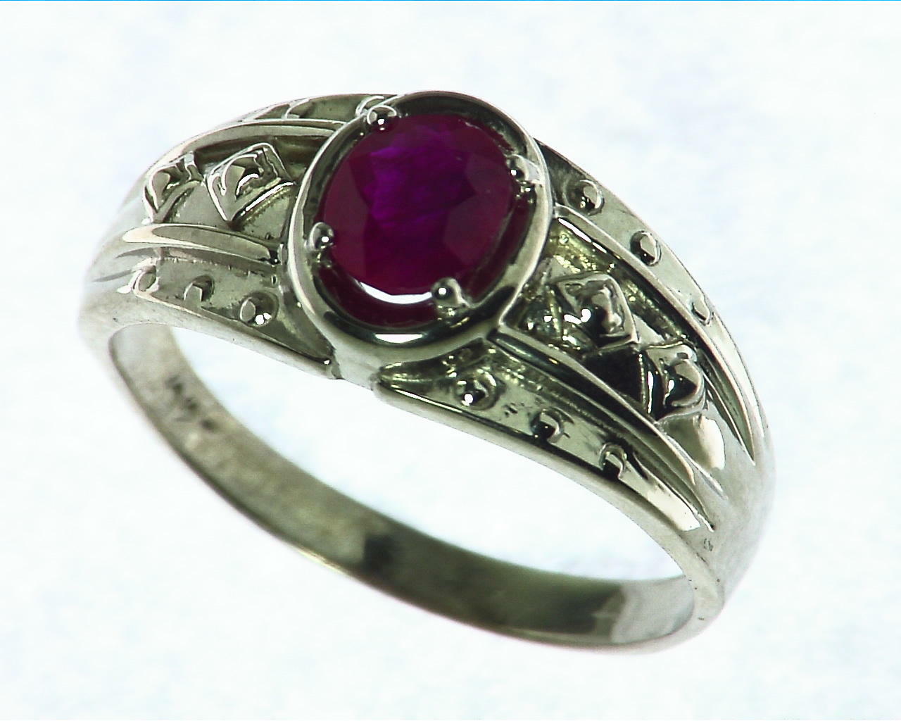 Ruby natural genuine gemstone Sterling Silver Ring.