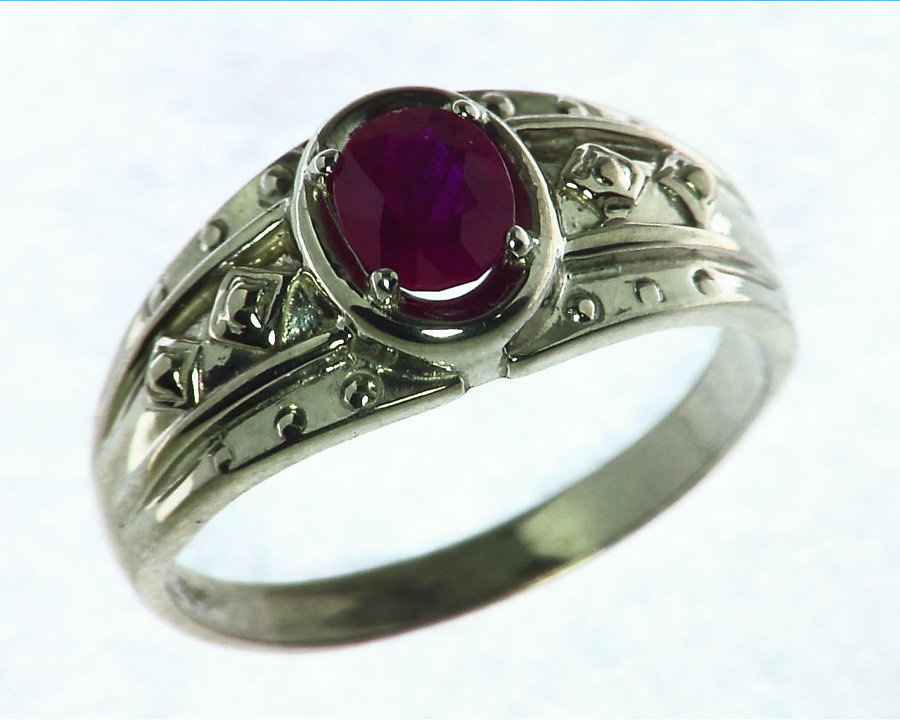 Ruby natural genuine gemstone Sterling Silver Ring.