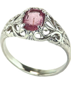 Pink Tourmaline Natural Genuine Gemstone Set in Sterling Silver Ring RSS447