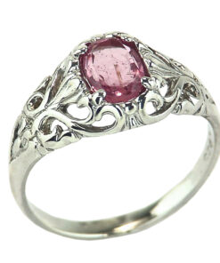 Pink Tourmaline Natural Genuine Gemstone Set in Sterling Silver Ring RSS447