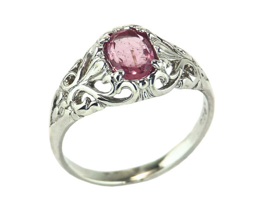 Pink Tourmaline Natural Genuine Gemstone Set in Sterling Silver Ring RSS447