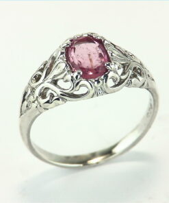 Pink Tourmaline Natural Genuine Gemstone Set in Sterling Silver Ring RSS447