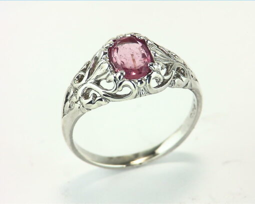 Pink Tourmaline Natural Genuine Gemstone Set in Sterling Silver Ring RSS447