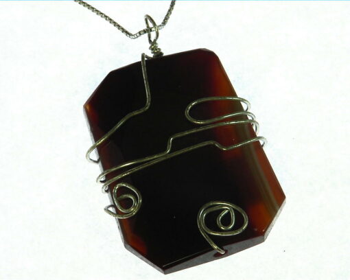 Agate Natural Genuine Gemstone Sterling Silver Pendent PSS,1006 - Image 2
