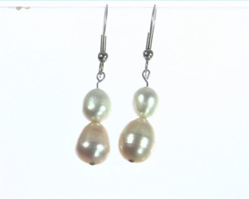 Pearl Dangling Sterling Silver Earrings ESS,792 - Image 2