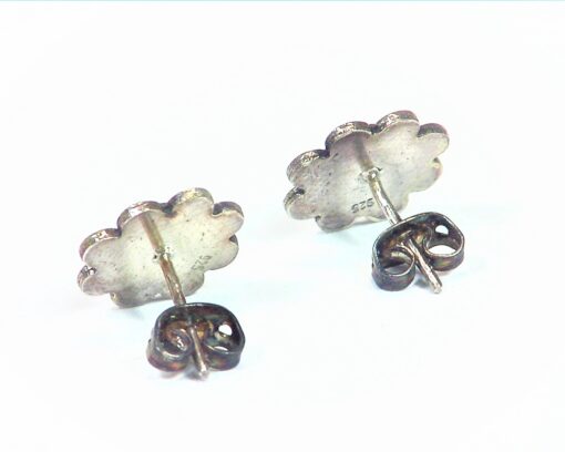 Sterling Silver Flower Design Earrings with Copper ESS,840 - Image 3