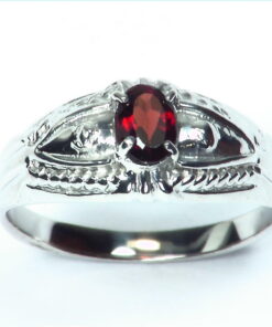 Garnet Natural Genuine Gemstone Sterling Silver Designer Ring RSS,343