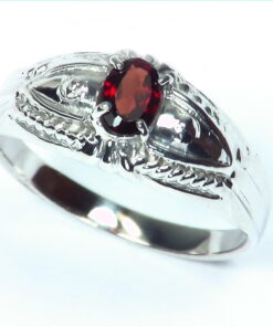 Alternative view of Garnet Natural Genuine Gemstone Sterling Silver Designer Ring RSS,343