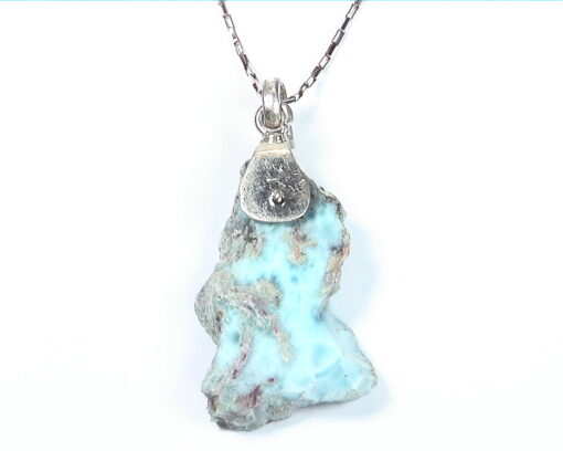 Larimar Natural Genuine Gemstone Pendent In Sterling Silver PSS,966
