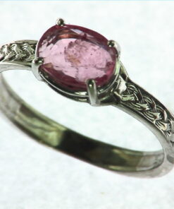 Tourmaline (watermelon) Natural Genuine Gemstone Sterling Silver Ring RSS,575