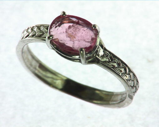 Tourmaline (watermelon) Natural Genuine Gemstone Sterling Silver Ring RSS,575