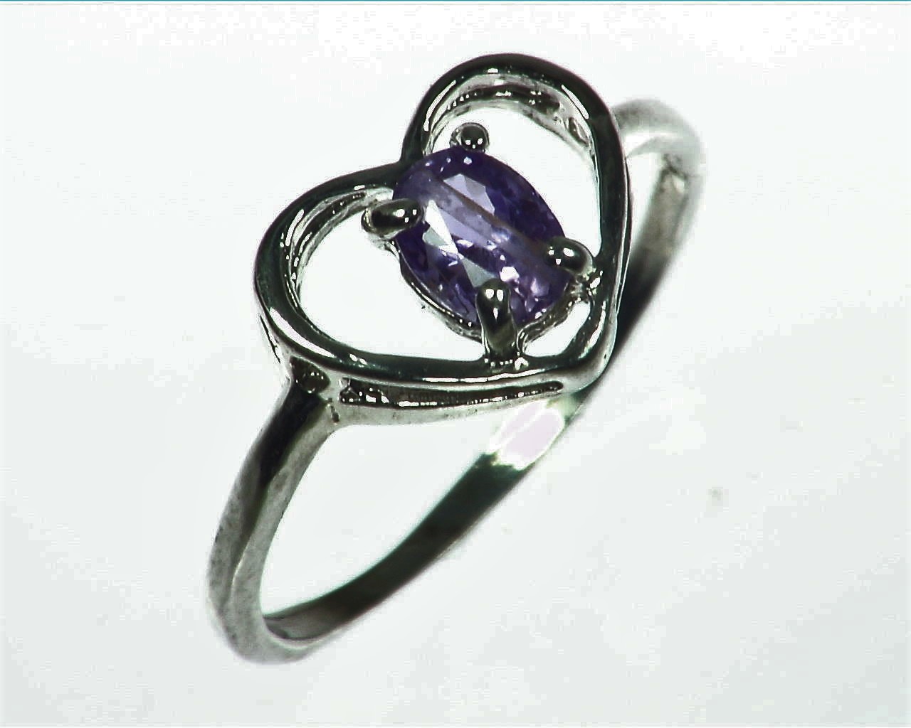 Purple Sapphire Sterling Silver Lady,s Ring RSS,1087 - Image 3