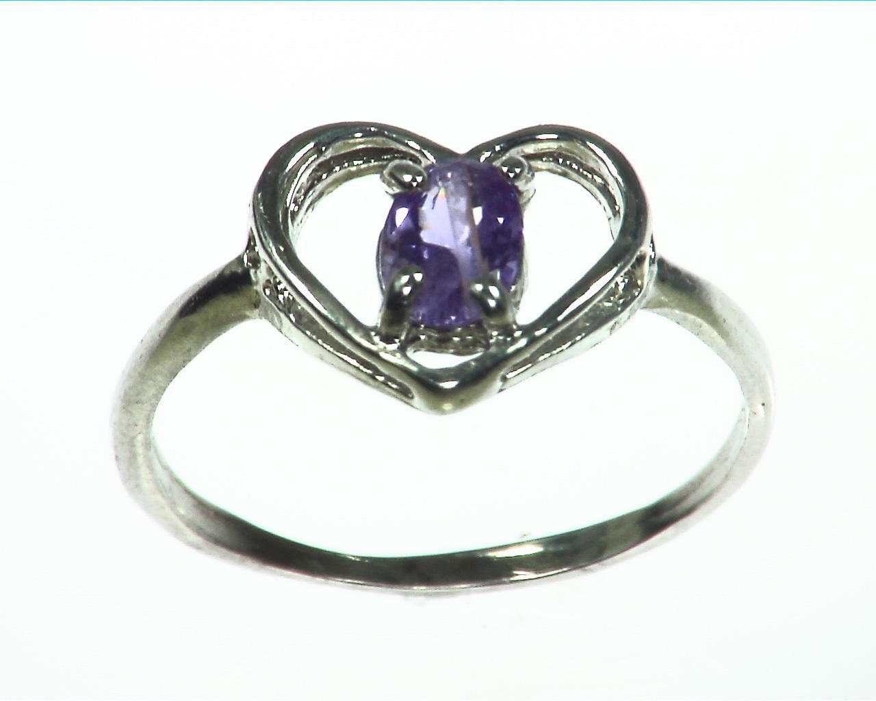 Purple Sapphire Sterling Silver Lady,s Ring RSS,1087 - Image 4