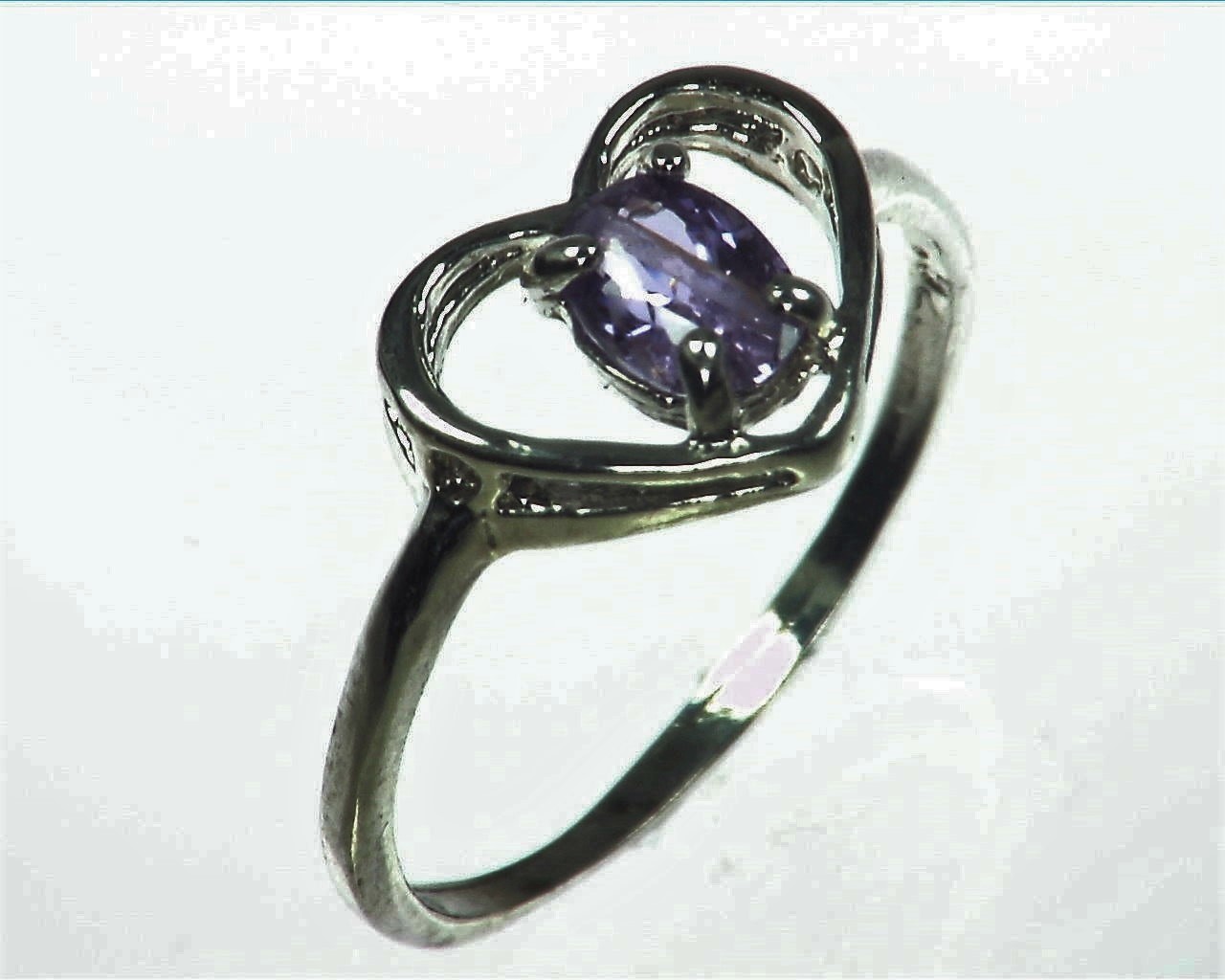 Purple Sapphire Sterling Silver Lady,s Ring RSS,1087 - Image 6