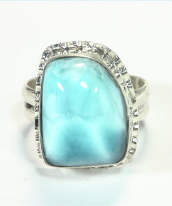 Larimar Natural Genuine Gemstone sterling Silver Ring RSS,368