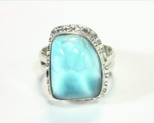 Larimar Natural Genuine Gemstone sterling Silver Ring RSS,368