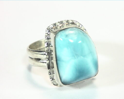 Larimar Natural Genuine Gemstone sterling Silver Ring RSS,368 - Image 2