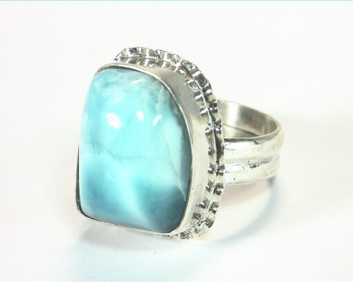 Larimar Natural Genuine Gemstone sterling Silver Ring RSS,368 - Image 3