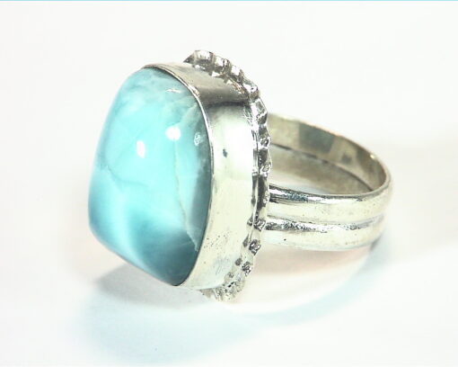 Larimar Natural Genuine Gemstone sterling Silver Ring RSS,368 - Image 5