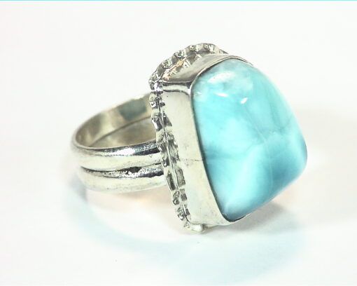 Larimar Natural Genuine Gemstone sterling Silver Ring RSS,368 - Image 6