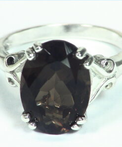 Quartz (smokey) Natural Genuine Gemstone Sterling Silver Ring RSS,449