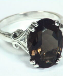 Alternative view of Quartz (smokey) Natural Genuine Gemstone Sterling Silver Ring RSS,449