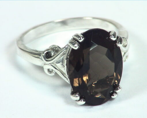 Quartz (smokey) Natural Genuine Gemstone Sterling Silver Ring RSS,449 - Image 2
