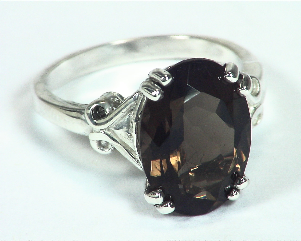 Quartz (smokey) Natural Genuine Gemstone Sterling Silver Ring RSS,449 - Image 2