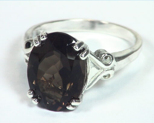 Quartz (smokey) Natural Genuine Gemstone Sterling Silver Ring RSS,449 - Image 3