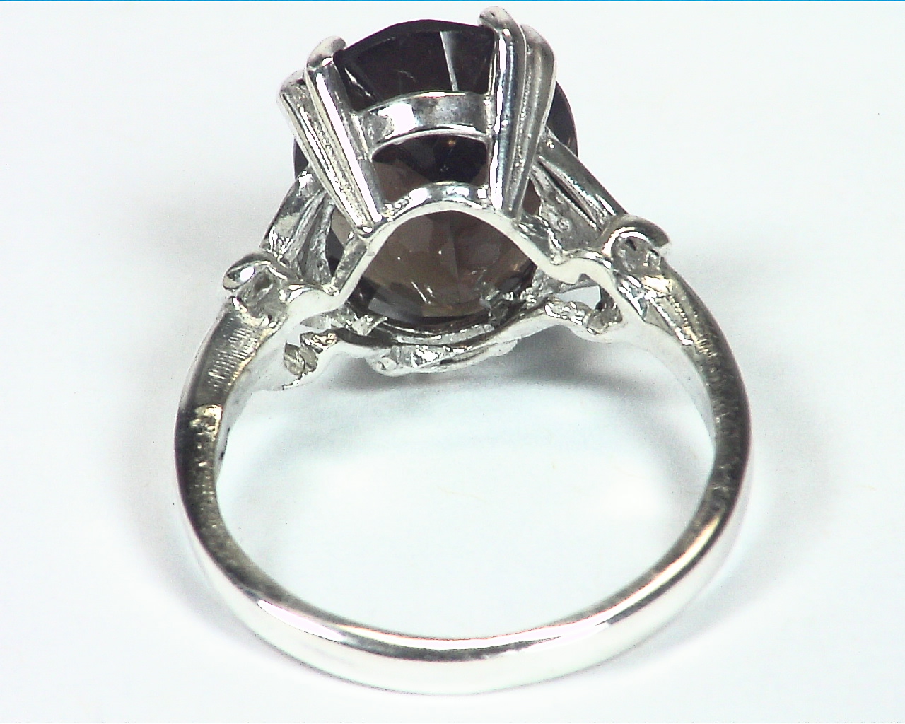 Quartz (smokey) Natural Genuine Gemstone Sterling Silver Ring RSS,449 - Image 5