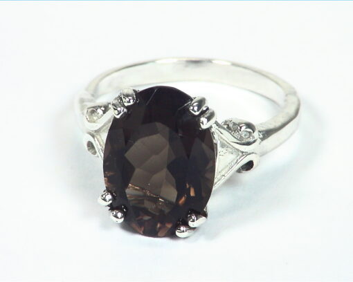 Quartz (smokey) Natural Genuine Gemstone Sterling Silver Ring RSS,449 - Image 7