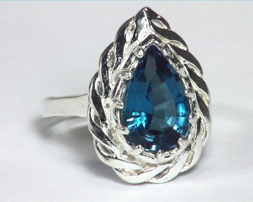 Blue Topaz Sterling Silver Lady,s Ring, RSS,527 - Image 8