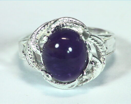 AMETHYST CABOCHON SET IN A STERLING SILVER BEAUTIFUL DESIGN LADY,S RING,RSS,567