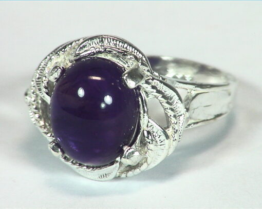 AMETHYST CABOCHON SET IN A STERLING SILVER BEAUTIFUL DESIGN LADY,S RING,RSS,567 - Image 2
