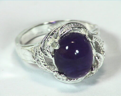 AMETHYST CABOCHON SET IN A STERLING SILVER BEAUTIFUL DESIGN LADY,S RING,RSS,567 - Image 4