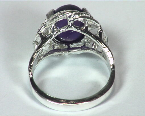 AMETHYST CABOCHON SET IN A STERLING SILVER BEAUTIFUL DESIGN LADY,S RING,RSS,567 - Image 6