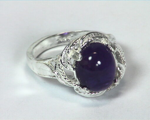 AMETHYST CABOCHON SET IN A STERLING SILVER BEAUTIFUL DESIGN LADY,S RING,RSS,567 - Image 8