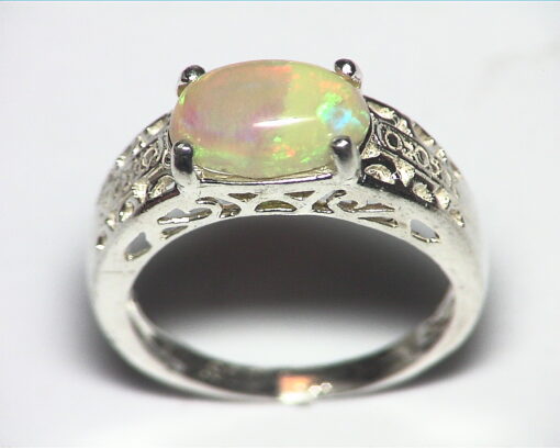 Opal (Mexican) Genuine Gemstone in Sterling silver Ring RSS,586