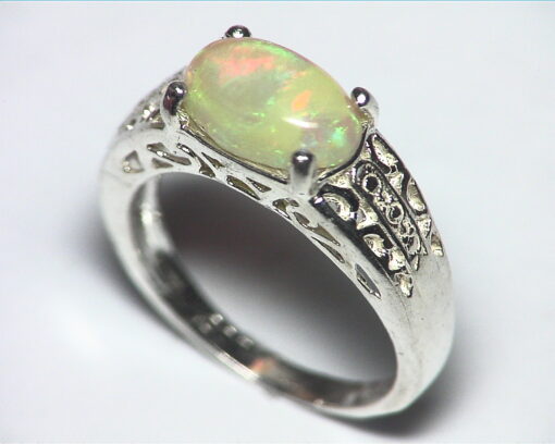 Opal (Mexican) Genuine Gemstone in Sterling silver Ring RSS,586 - Image 7