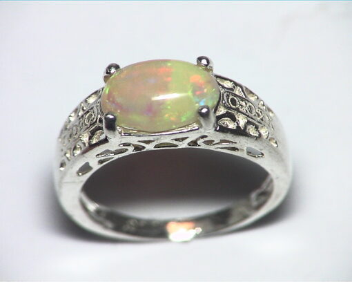 Opal (Mexican) Genuine Gemstone in Sterling silver Ring RSS,586 - Image 6