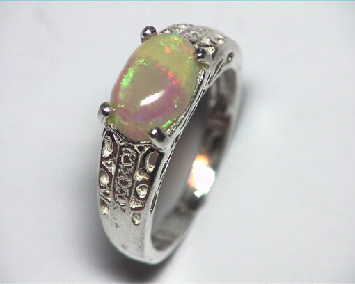 Opal (Mexican) Genuine Gemstone in Sterling silver Ring RSS,586 - Image 5