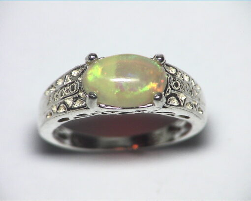Opal (Mexican) Genuine Gemstone in Sterling silver Ring RSS,586 - Image 3
