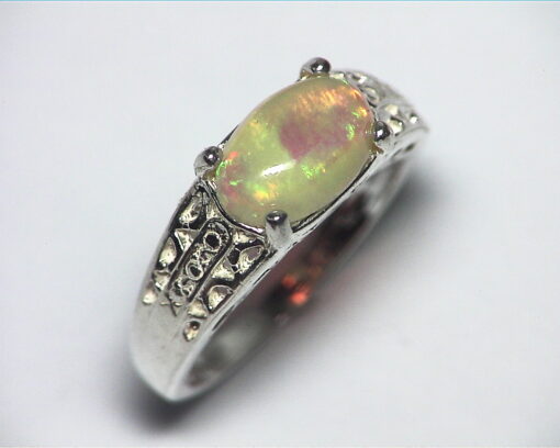 Opal (Mexican) Genuine Gemstone in Sterling silver Ring RSS,586 - Image 2