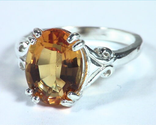 Citrine (Medera) Genuine Gemstone Sterling silver Ring RSS,618 - Image 3