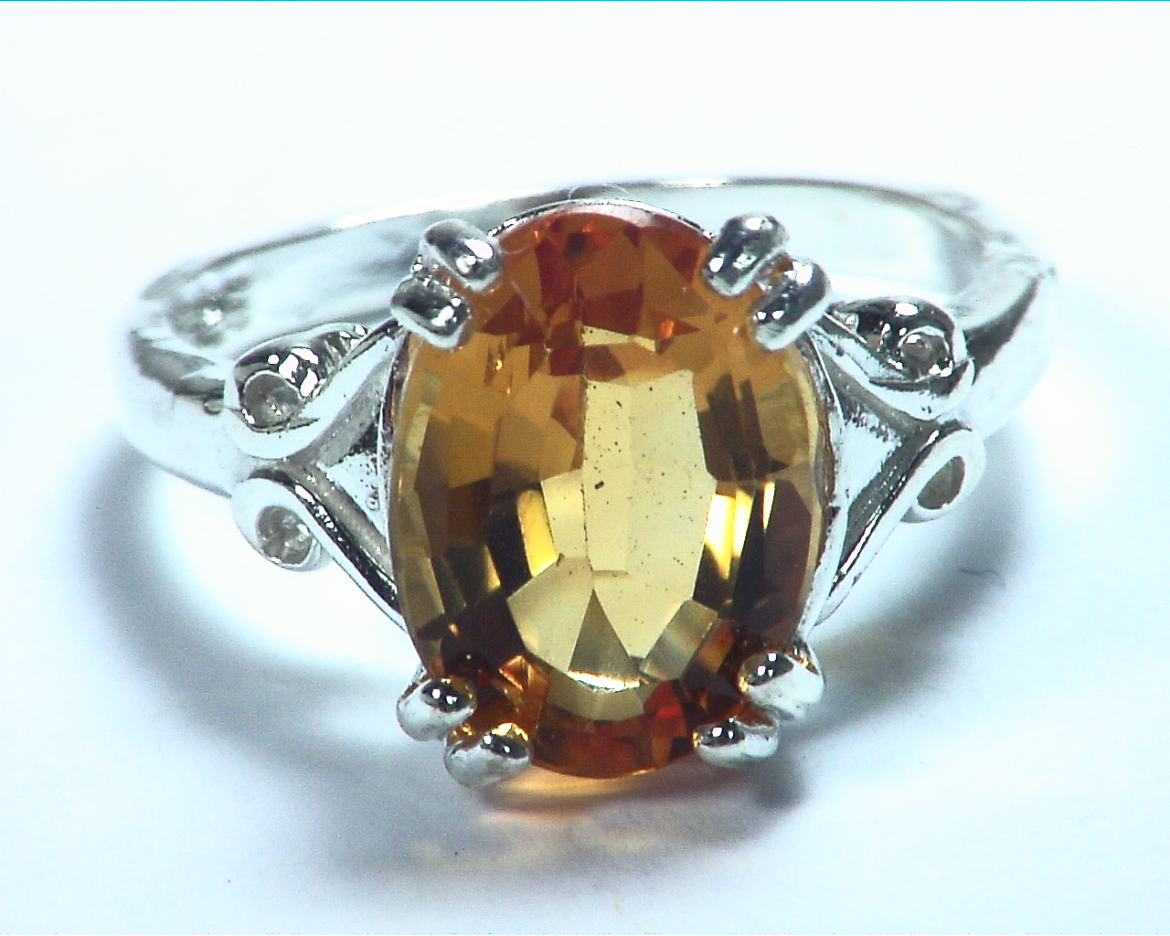 Citrine (Medera) Genuine Gemstone Sterling silver Ring RSS,618 - Image 2