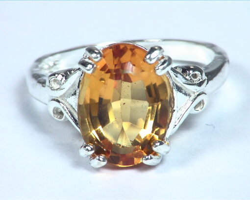 Citrine (Medera) Genuine Gemstone Sterling silver Ring RSS,618 - Image 4