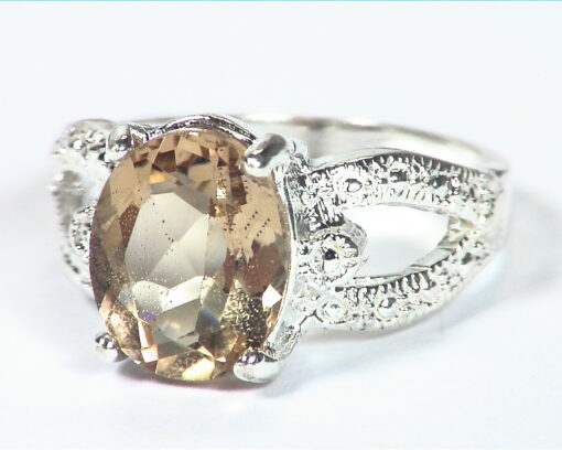 Quartz (smokey) Natural Genuine Gemstone Sterling Silver Ring RSS,620 - Image 3