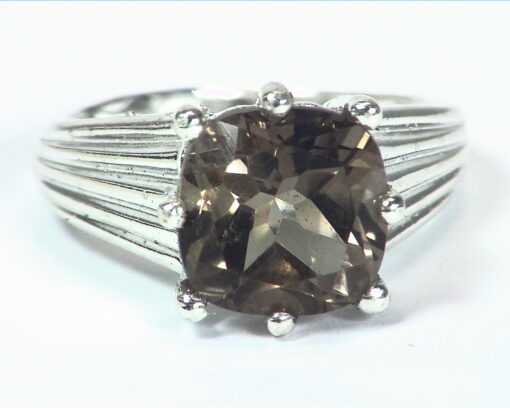Quarts (smokey) Natural Genuine Gemstone Sterling Silver Ring RSS,632